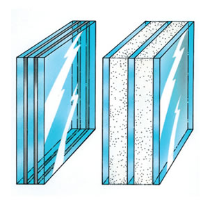 Brandwerend glas, schematische weergave